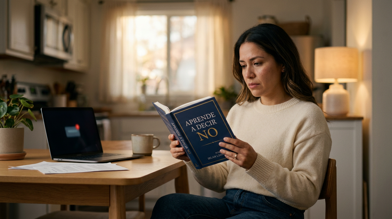 Mujer en casa, momento de realización personal con el libro